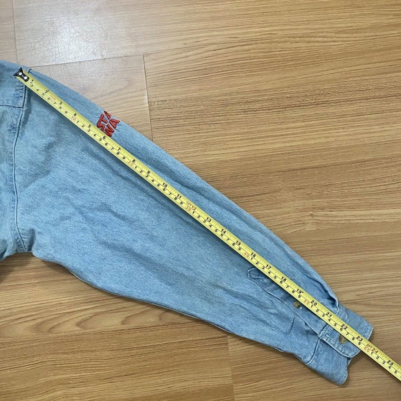 Lee Sport Vintage Denim Shirt Mens XL Star Wars Episode 2 Darth Maul Embroidered - Picture 8 of 9